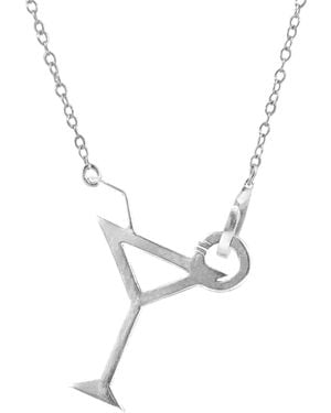 Anchor and Crew Beach Cocktail Link Paradise Necklace Pendant - Metallic