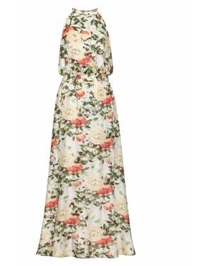 Oh!Zuza Floral Cupro Maxi Dress – Rose Print - Metallic