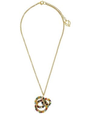 Lavish by Tricia Milaneze Multi & Ellie Maxi Handmade Crochet Necklace - Metallic