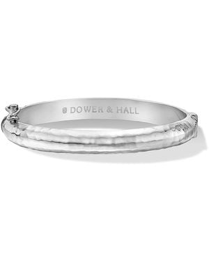 Dower & Hall Hinged Hammered Nomad Bangle - White