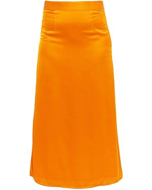 Janara Jones Satin Low-Waisted Maxi Skirt - Orange