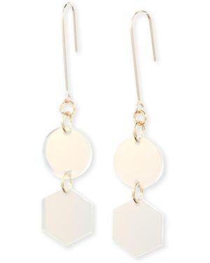 By Chavelli Neutrals Belle Geometric Dangly Earrings - White