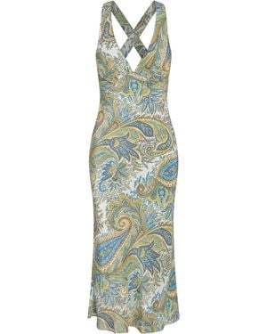 J. Marie Montecito Plunge Midi Dress - Green