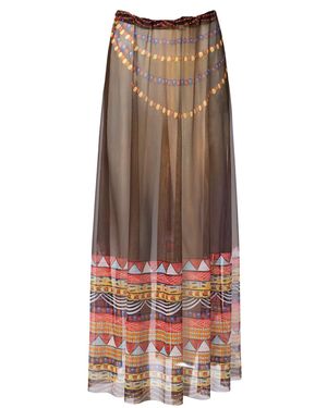 Rodasoleil Smart Swimwear Tan-Through Mesh Lightweight Beach Skirt Africa - Brown