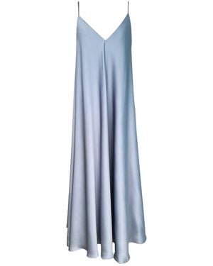 Janara Jones Aqua Serenity Maxi Satin Dress - Blue