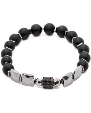 Ebru Jewelry Spiritual Onyx Stone Style Bracelet - Black