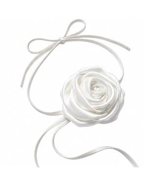 Angelika Jozefczyk Catrice Satin Rose Choker Off - White