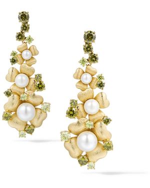 Retro Chic Garden Blossom Earrings - Metallic