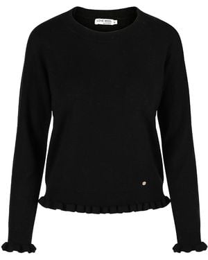 tirillm Aspen Merino Wool Jumper With Frills - Black