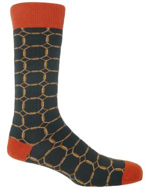 Peper Harow - Made in England Linked Socks - Green