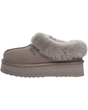 EverAu Australia Topknot Leather Slippers - Brown