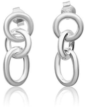FV Jewellery Bijoux Triple Link Earrings - White