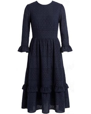 The Well Worn The Felicity Dress Broderie - Blue