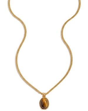 Elk & Bloom 14K Drop Earth Stone Pendant Necklace - Metallic
