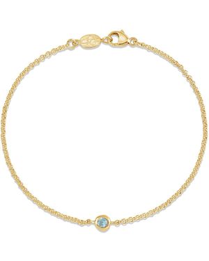Dower & Hall Single Aquamarine Dewdrop Chain Bracelet - Metallic