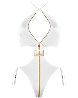 ANTONINIAS Cynus Cut-Out One-Piece With Details - White