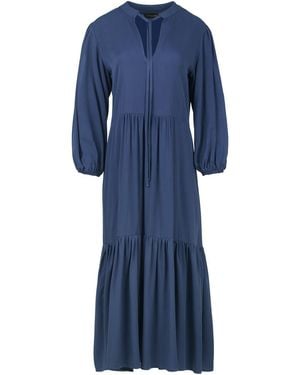 Conquista Midi Dress With Ties - Blue