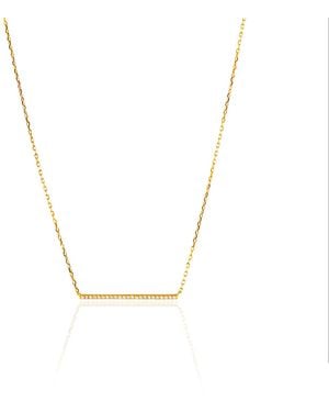 Esterah Bar Necklace With Cubic Zirconia - Metallic