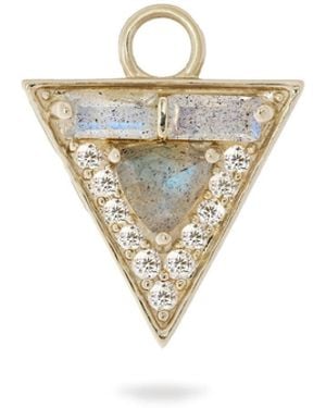 Zohreh Limited Edition Diamond & Labradorite Triangle Earring Charm 9K - White