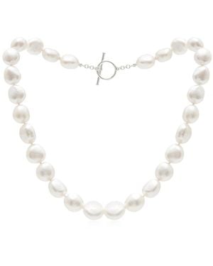 Pearls of the Orient Online Decus Large Irregular Cultured Freshwater Pearl Necklace With Sterling Toggle Clasp - Metallic