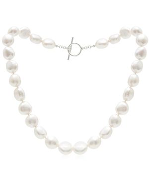 Pearls of the Orient Online Decus Large Irregular Cultured Freshwater Pearl Necklace With Sterling Toggle Clasp - Metallic