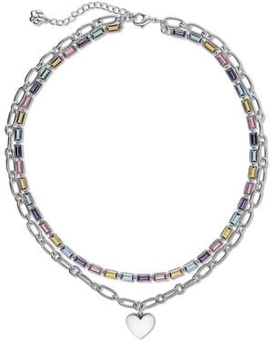 Cloud Haven Layered Heart Necklace - Metallic