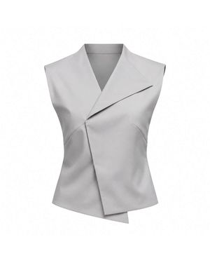 Elamins Angle Button Top - Grey