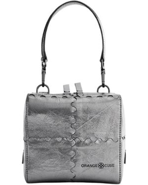 Orange Cube Mosaic Cube Mini Bag - Grey
