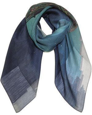 Ana Maison Eqesix Seoul Silk Wool Scarf - Blue