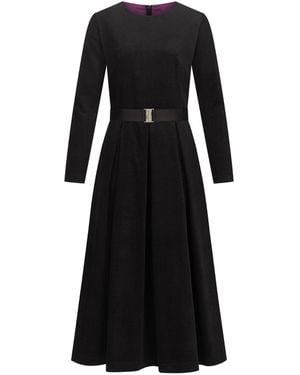 Marianna Déri Corduroy Belted Dress - Black
