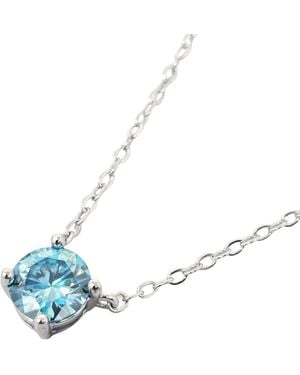 Sophelia Aquamarine Moissanite Crystal Sterling Necklace - Blue