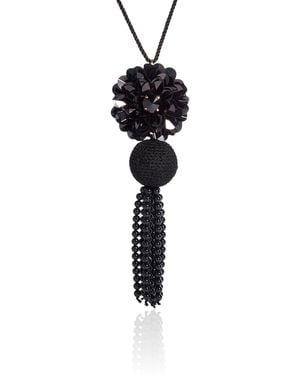 PINAR OZEVLAT Dahlia Tassel Lariat - White