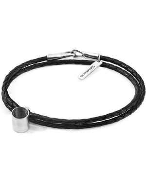 Anchor and Crew Midnight Gustatory Coffee Mug & Braided Leather Bracelet - Black