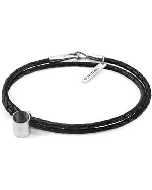 Anchor and Crew Midnight Gustatory Coffee Mug & Braided Leather Bracelet - Black