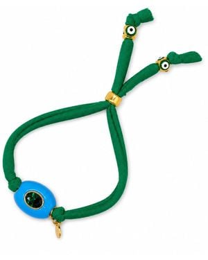 Persia Dona Jewelry Stretchy Enamel Oval Gem Bracelet - Green