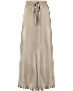 The Summer Edit Ella Silk Skirt - Natural