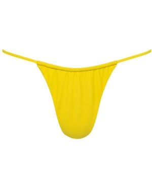Playaluxe Capri Ruched String Bikini Bottom - Yellow