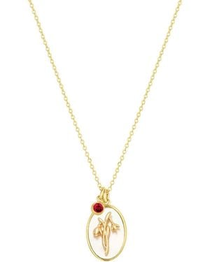 SET & STONES Katrina Birth Flower & Birthstone Charm Necklace- January - Metallic