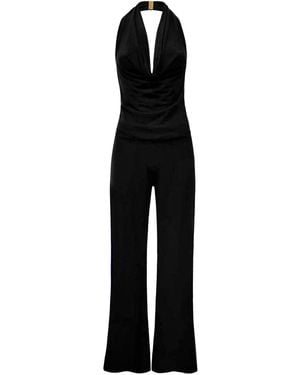 Why Mary Diana Cowl Halter Neck Jumpsuit - Black