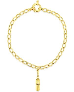True Rocks Mini Pill Charm On A Belcher Bracelet 18Kt Plated - Metallic