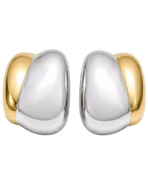 Uchi and Soto Nami Mixed Metals Oversized Stud Earrings - White