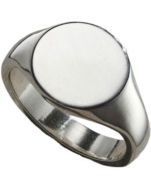 Posh Totty Designs Sterling Silver Mens Circle Signet Ring - White