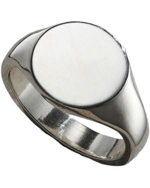 Posh Totty Designs Sterling Silver Mens Circle Signet Ring - White