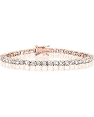 Genevive Jewelry Genevive Sterling Plated With Clear Cubic Zirconia Tennis Bracelet - Metallic