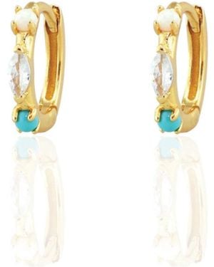 Kris Nations Seaside Spark Huggie Hoop Earrings - Metallic