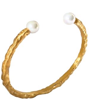 LINYA JEWELLERY Brey Amorphous Matte Pearl Cuff - Metallic