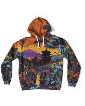 Aloha From Deer Wild Zen Oversize Hoodie - Blue