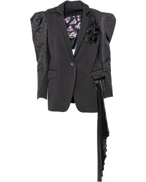 ARTISTA Sissy Embellished Puffy Sleeve Jacket - Black