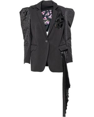 ARTISTA Sissy Embellished Puffy Sleeve Jacket - Black