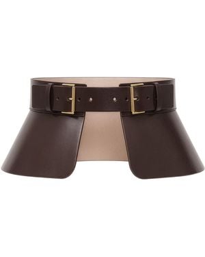 Haute Cuir Dark Peplum Corset Belt - Brown